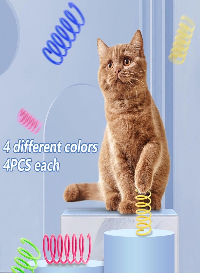 FAMIWIN Cat Spiral Spring Toy 16 PCS, Colorful Cats & Kitten Toys for Swat, Bite, Hunt Indoor, Creative Entertainment Springy Toys (16PCS Multicolored) - Image 2